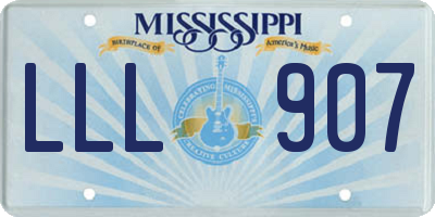 MS license plate LLL907