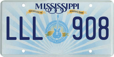MS license plate LLL908