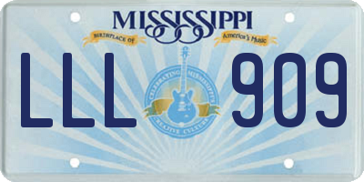 MS license plate LLL909