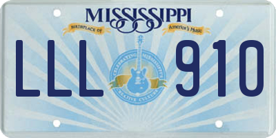 MS license plate LLL910