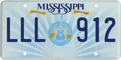 MS license plate LLL912