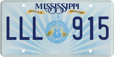 MS license plate LLL915