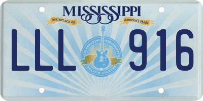 MS license plate LLL916