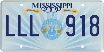 MS license plate LLL918