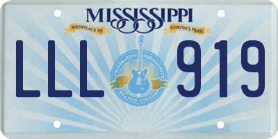 MS license plate LLL919