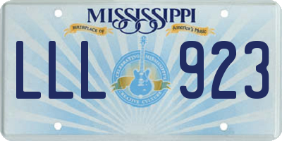 MS license plate LLL923