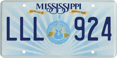 MS license plate LLL924