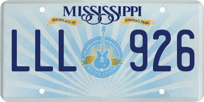 MS license plate LLL926