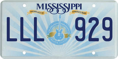 MS license plate LLL929