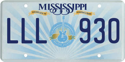 MS license plate LLL930