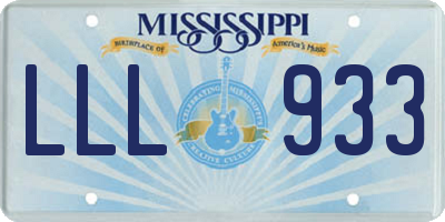 MS license plate LLL933