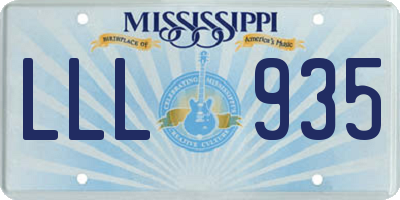 MS license plate LLL935