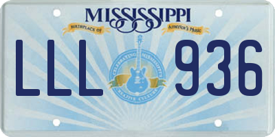 MS license plate LLL936