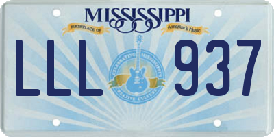 MS license plate LLL937