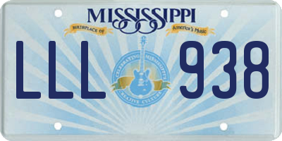 MS license plate LLL938