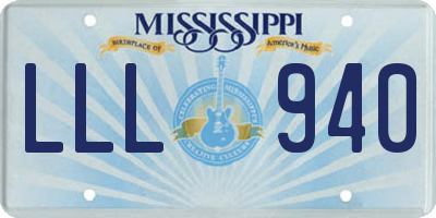 MS license plate LLL940