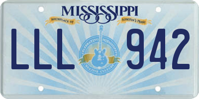 MS license plate LLL942