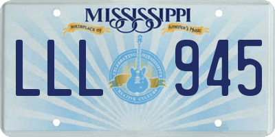 MS license plate LLL945