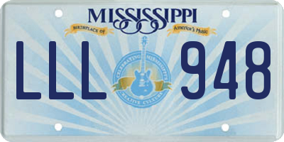 MS license plate LLL948