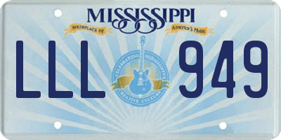 MS license plate LLL949