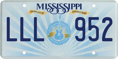 MS license plate LLL952