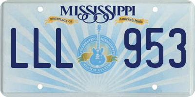 MS license plate LLL953