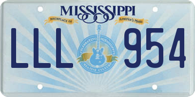 MS license plate LLL954