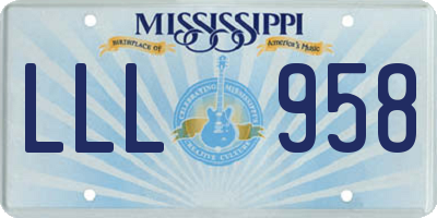 MS license plate LLL958