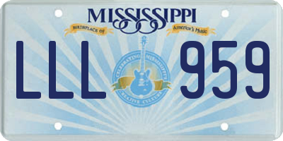 MS license plate LLL959