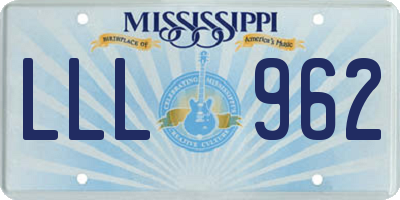 MS license plate LLL962