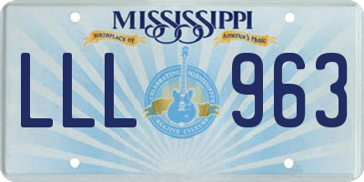 MS license plate LLL963