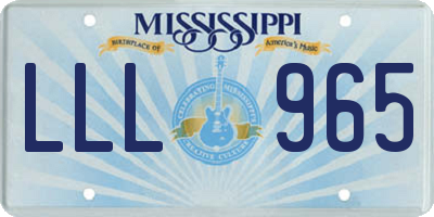 MS license plate LLL965