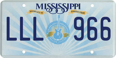 MS license plate LLL966