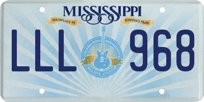MS license plate LLL968