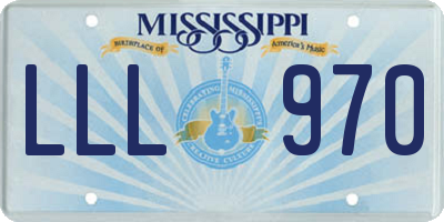MS license plate LLL970
