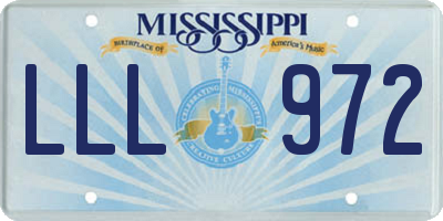 MS license plate LLL972
