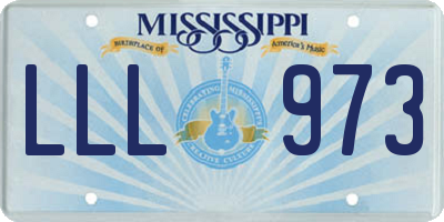 MS license plate LLL973