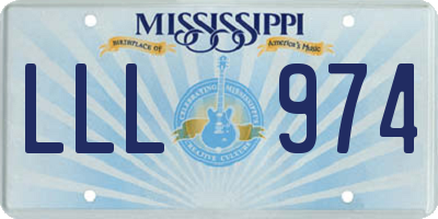 MS license plate LLL974