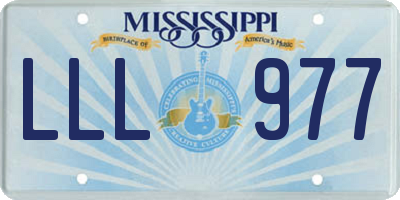 MS license plate LLL977
