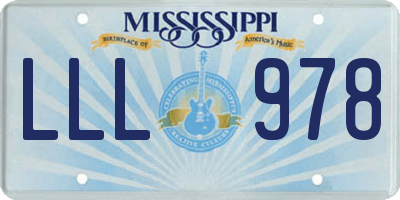 MS license plate LLL978