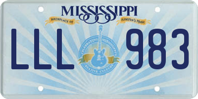 MS license plate LLL983