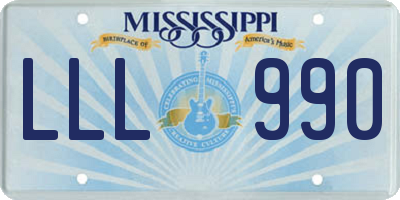 MS license plate LLL990