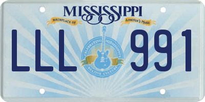 MS license plate LLL991