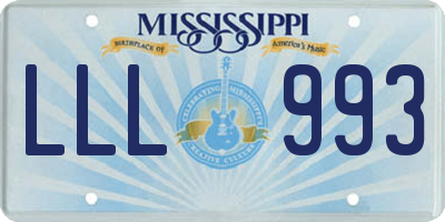 MS license plate LLL993