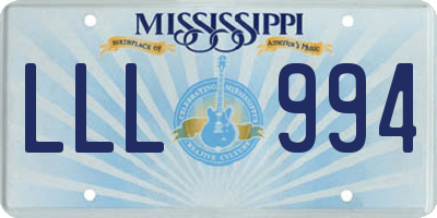 MS license plate LLL994