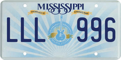 MS license plate LLL996