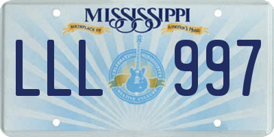 MS license plate LLL997
