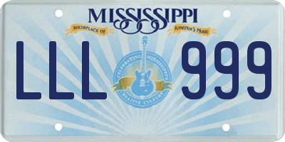 MS license plate LLL999