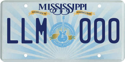 MS license plate LLM000