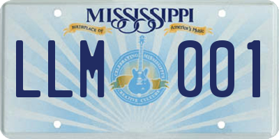 MS license plate LLM001